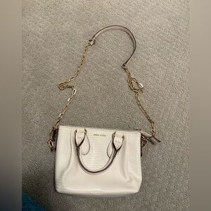 Anne Klein cream Lizard Embossed mini crossbody bag!